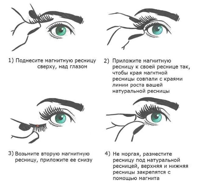 Магнитные накладные ресницы на двух магнитах Магнитные накладные ресницы на двух магнитах